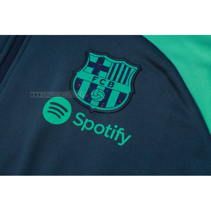 Tuta da Track con Capucha del Barcellona 2023-2024 Blu y Verde